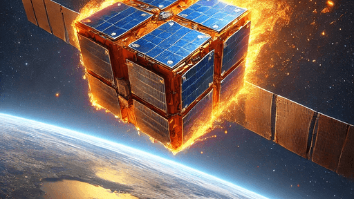 A weaponized satellite burning up as it deorbits over Earth