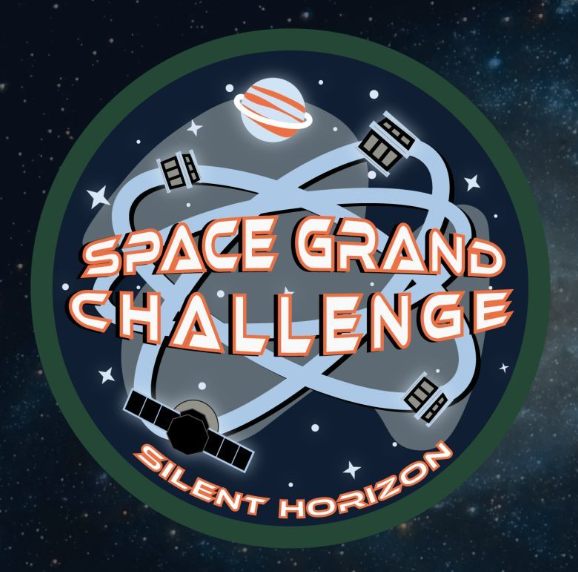 Space Grand Challenge 2026 emblem: Silent Horizon, with satellites orbiting a planet